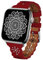 TopPerfekt Lace Leather strap Compatible Apple Watch 38mm 40mm 41mm Women Ultra Thin hollow out Breathable Leather strap Classic Clasp for iWatch Collection Ultra SE 8 7 6 5 4 3 2 1 red