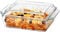Glas Auflaufform mit Deckel, 1.5L Rechteckige Lasagneformen 21x17.8x6cm, Ofenfest, Mikrowellengeeignet