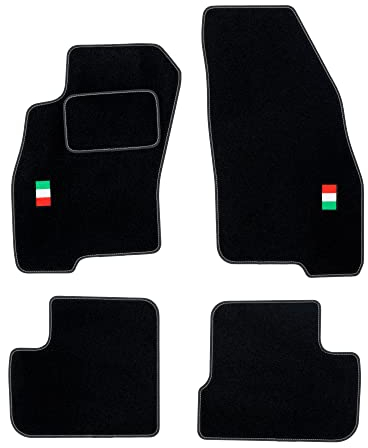 MOTOS Personalisierte Velours-Fußmatten passend für FIAT Grande Punto 2005-2012 - Personalisierte, Matt, Weiß - halten Sie Ihr Auto sauber und komfortabel mit unseren Fußmatten