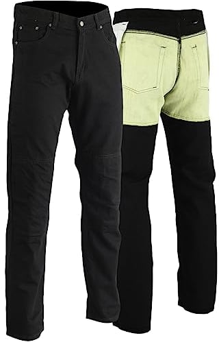 German Wear Motorradjeans Motorradhose Herren mit Protektoren Kevlargewebe Denim Jeans Hose Sommer Schwarz - 34W / 34L