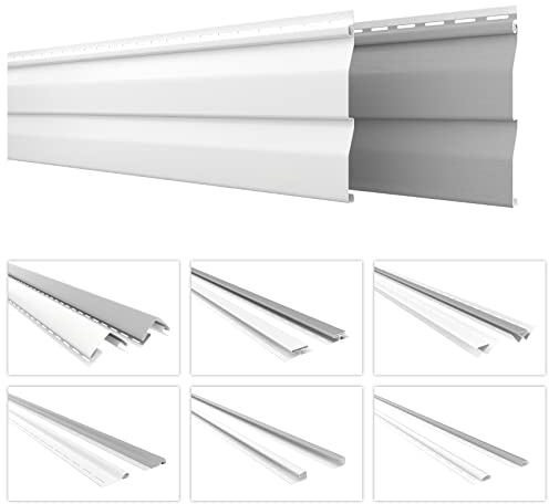 HEXIM Siding Fassadenpaneele außen Fassadenverkleidung wetterfest Kunststoffpanelee PVC-U Verkleidung Außenwand Hausverkleidung UV-beständig - (Außeneckprofil weiß)