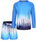 Boys Swim Set Long Sleeve Rash Vest Kids Two Piece Swimming Costume with Board Shorts Boys Rash Guard Swimsuit Age 11-12 Years