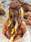Zoestar Boho-Feder-Stirnband, gelb, indischer Tribal-Kopfschmuck, Hippie-Kopfkette, Festival-Haarschmuck für Damen und Mädchen