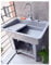 Fregadero De Plástico Independiente Para Lavandería, Fregadero Para Uso Interior Y Exterior Con Grifo De Agua Fría Y Caliente, Lavabo Para Limpieza De Baño, Piscina, Fregadero Para Recipiente Inclinad