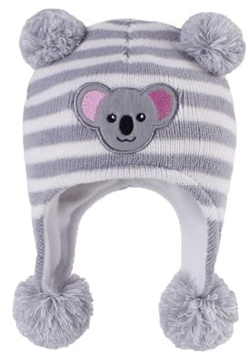 TOKYMOON Kleinkind Kinder Winter Hut Fleece gefüttert Beanie Hut für Baby Jungen Mädchen Baby Wintermütze Warmer Strickmütze Mütze mit Süße Bärenohren Winter Babymütze Grauer Koala M