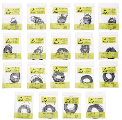 eMagTech 950 Stück Gummi-Uhrendichtungssatz, O-Ring-Uhrendichtungen, wasserdicht, einfache Dichtungen, Unterlegscheiben, Set, Zubehör für die Reparatur von Uhren, schwarz, 0,5 mm