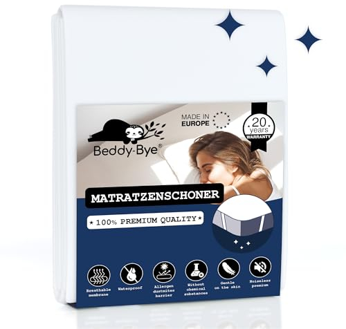 Beddy-Bye Protege Matelas 200x200 Impermeable Respirant Infroissable Certifié Oeko-Tex - Alese 200x200 Impermeable avec 4 Coins Élastiques Éco-Responsable - Blanc