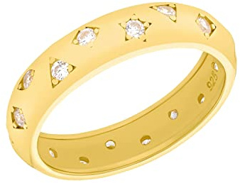 Amor Ring 925 Sterling Silber Damen Ringe, mit Zirkonia synth., Weiß, Kommt in Schmuck Geschenk Box, 2037058