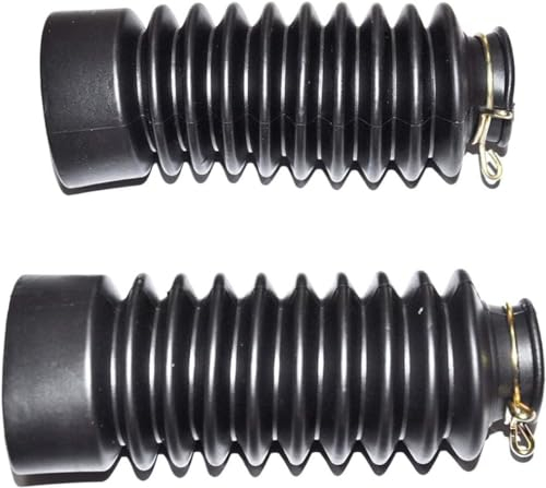 2 Black Motorcycle Front Fork Dust Covers Gaiters Boots 28mm 43mm 140mm
