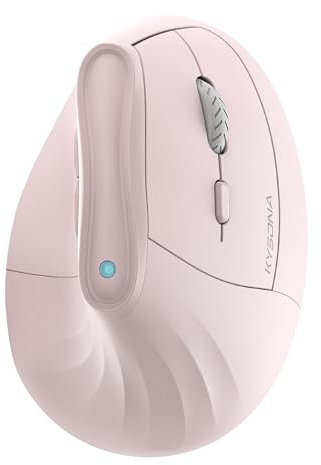 KYSONA Ergonomische vertikale optische Maus, 57 °, Bluetooth und 2,4 G, 800/1200/2400/2400/4000 DPI, 7 Tasten für Windows, MacOS, iPadOS, Laptop, PC, Rosa