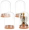 PH PandaHall 4 tarros de campana de cristal con base de corcho, decoración para almacenamiento de flores, hogar, Navidad, fiesta, 3.1 x 4.72 pulgadas