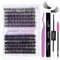 Extension Cils Individuels Kit 240PCS Faux Cils Individuel Bouquet 3D Effet 0.07mm Cluster Lashes Kit D Curl 12-16mm 40D+50D DIY Extensions de Cils Cluster Kit(3D-40D/50D-D-Cils Extension Kit)