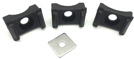 Doppelstabmattenzaun Befestigung Halterung Pfosten Zaun Auflage Rundrohr Wahlweise für 34mm, 42 mm oder 60mm Durchmesser Dämpfer für z.B. 8/6/8 oder 6/5/6 Stabmatten + Klemmplatte (20 Stück 42mm)