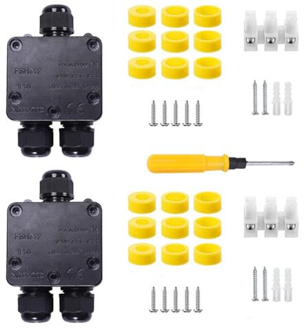 yotutun Abzweigdose Wasserdicht, 2 Stück Verteilerdose Außen IP68, Verteilerdose Anschlussdose Verbindungsdose Geeignet, Klemmdose Wasserdichte Kabelverbinder, Junction Box für Outdoor Garten Straße
