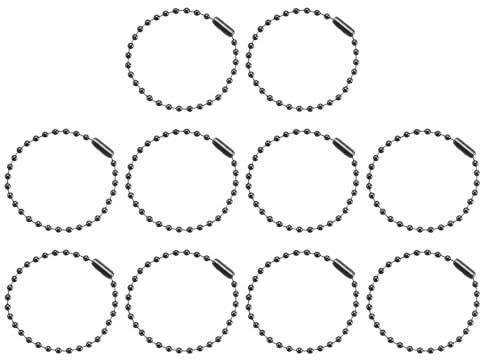 sourcing map 100pcs Ball Beads Chain 4.7 Inch 2.4mm Diameter Metal Dog Tag Keychain Ball Connector Clasp for Jewelry Making Necklace DIY Crafts, Dark Grey