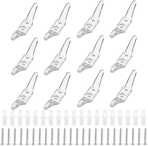 12 PCS Blind Cord Holder, Safety Rope Cleats, Plastic Transparent Blind Cord Safety with Screws for Window Blinds Curtains Sun Shades Ropes