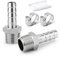 ERGAOBOY 2 Pièces acier inoxydable 304 19 MM OD Barb vers 3/4 BSP mâle BSP raccords, raccords de tuyau en acier inoxydable 304 pour carburant/air/eau/huile
