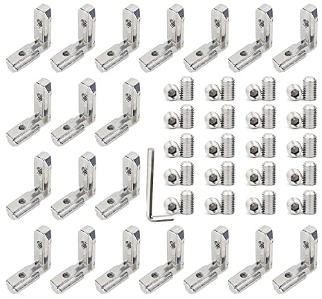 2020 Innenwinkelverbinder Set, 20 Stück Silber mit 40 Schrauben