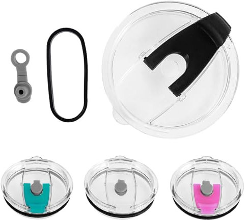 4 Pack Tumbler Deckel mit Leckdosen Tumbler Deckelbecher Decken wiederverwendbarer Kunststoff Tumbler Ersatzlid 20 Unzen Becher Deckel für 3,25 Zoll Mund Becher Kaffekühlerbecher BOBASH(Farbe)
