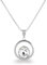 Schöner-SD Anhänger rund Halskette 925 Silber Crystal weiß