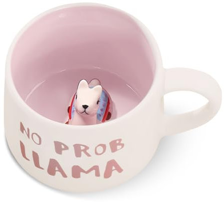 GOEDCH 3D Alpaka Tasse: 3D Tier Kaffee Tasse, Tasse aus Keramik mit Tier, Süß Alpaka Kaffeebecher, Tier Figur Mug Niedlicher, Tee Kaffee Becher Mug, Keramik Lustige Teetassen, 400ml, für Frau Kinder