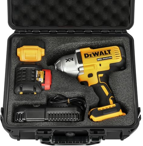 LOTOCASE Koffer für Dewalt Schlag- und Drehmomentschlüssel - Wasserdichter Hartwerkzeugkoffer für Dewalt Atomic 20V 2/1 3/4 3/8 Zoll Akku-Drehmomentschlüssel/Akku/Ladegerät (nur Gehäuse)