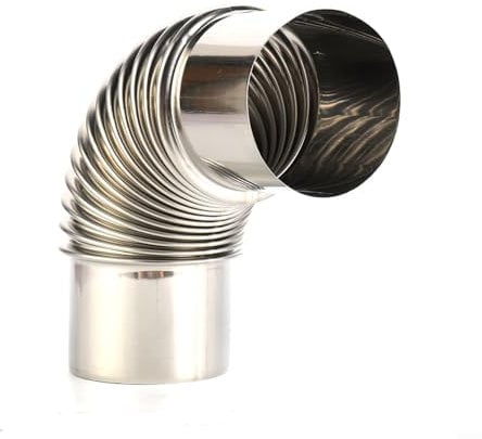 HOHOVYVY Stahlrohr 60mm,Ofenrohr,Edelstahl 90 Grad Winkelstück Kamineinsatz Bogen 90° Multi Flue Ofenrohr(60mm)