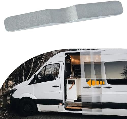 BAAQII Van RV Mods Van Sliding Door Stopper Aluminum, Van Door Stop Fit for Sprinter, Promaster, Transit, Campervans Midway Door Stopper Filleted Corner, Van Life Accessories for Privacy (1)