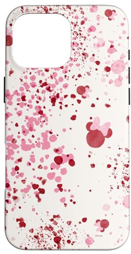 Disney Minnie Mouse Head Ears Pink Abstract Spatter Pattern Case for iPhone 16 Pro Max