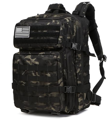 Thuram 50 l robuste wasserdichte Tasche für Angeln, Jagd, Outdoor, Militär, taktisch, Sport, Fitness, Camping, Wandern, Fitnessstudio, Rucksack