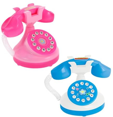 Toyvian 2piezas Teléfono De Juguete Accesorio Vintage De Simulación De Teléfono Falso