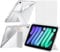 Case Compatible with iPad mini (A17 Pro, 2024 Model, 7th Generation) / iPad Mini 6 2021 with Pencil Holder, Shockproof Clear Cover, 6-in-1 Y fold Stand, Auto Wake/Sleep, White