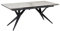 FineBuy Esszimmertisch 180-260 cm Ausziehbar Keramik Glas, Keramiktisch Groß, Designer Küchentisch Rechteckig, Esstisch Extravagant mit Metallbeinen