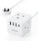 Extension Lead with 4 USB Slots, 4 Way (13A/3250W) Multi Plug Extension Cable, UK Desktop Power Extension Cord with Multi Socket, 1.5M Extension Cable (white, 1.5MPD)