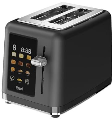 LIVWELL Livwell Matte Smart Touch 2-Slice Toaster with Color Screen - Kitchen Gifts - 6 Levels of Toast, Countdown, Adjustable Settings for Bagels, Gluten Free Bread and