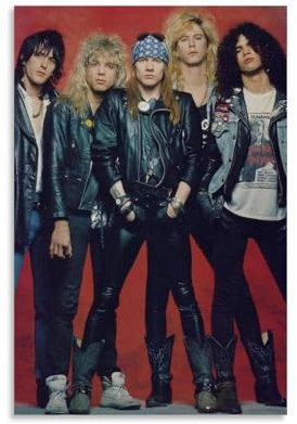 Guns N' Roses Poster Leinwandbild Wanddeko für Wohnung Schlafzimmer Wohnheim Porträt Leinwanddruck kein Rahmen 30x45cm