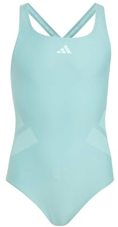 adidas Girl's Logo C-Back Swimsuit Kids, Mint ton, 13-14 Years