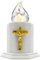 WARM RAY Bougies LED cimetières et églises, bougies à piles avec effets de flamme oscillante, résistantes à la pluie, durée de vie de 210 jours (blanc)