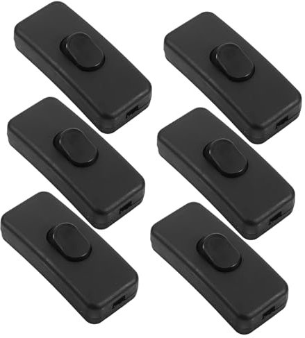 NUOBESTY 10pcs Inline Lamp Replacement Switch 2a Electrical Light on off Rocker Button for Floor and Table Lamps Black Mid-line Boat Rocker Switch and Extension Cords