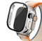 Quirxio Boîtier en verre pour Apple Watch Ultra 2, 49mm, smar twatch PC, protecteur d'écran pare-chocs, couverture trempée, accessoires de bande série iwatch(Silver 30,Ultra 2 49mm)