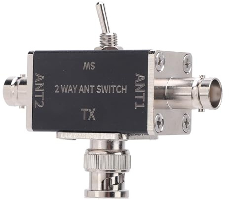 Haofy Interruptor de Antena BNC de 2 Vías Interruptor de Conversión Manual Duradero para Operación de Radioaficionado 0-50MHz 100W para Entusiastas de la Radio Aleación de Aluminio
