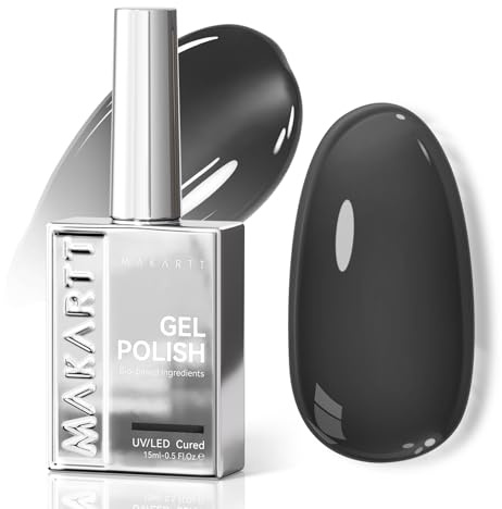 Makartt 15ml Schwarzer Gel Nagellack UV, 1-Schicht volle Deckkraft, HEMA Frei