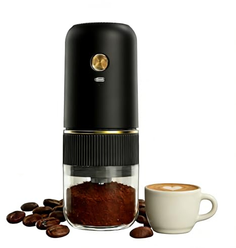 Coffee Grinder Electric Automatic Pepper Grinder Adjustable Coarseness Rechargeable Cafe Burr Spice Grinder with Removable Design Kitchen Grinder