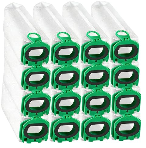 16 Stück Staubsaugerbeutel, Kompatibel mit Vorwerk Kobold VB100 FP100, Reißfeste Staubbeutel, Premium Filtertüten Ersatz Staubbeutel, Filterung von Hausstaub & allergenem Feinstaub