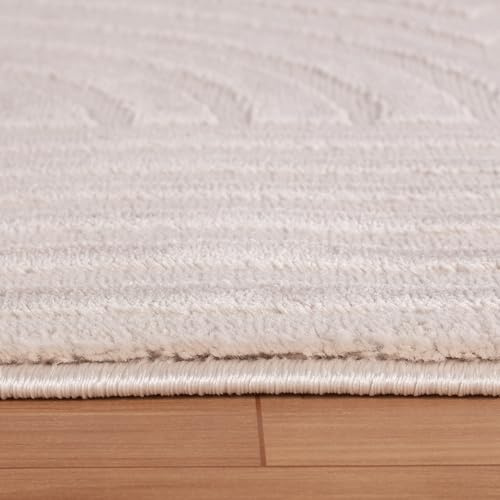 KADIMA DESIGN Kurzflorteppich 3D-Effekt Skulptural Pflegeleicht Waschbar Strapazierfähig Beige 80x150 cm Wohnzimmer Schlafzimmer Fußbodenheizung geeignet Schadstoffgeprüft Flur Oeko-TEX | ILLER