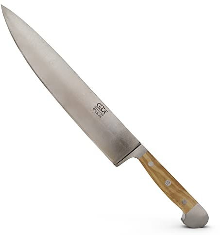 GÜDE Solingen - großes Kochmesser geschmiedet, 26 cm, Olivenholz, ALPHA OLIVE, Küchenmesser, Doppelkropf, Handmade Germany