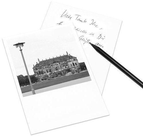 5er-Set Postkarte DIN A6 Dresden im Retro-Stil - Motiv: Palais im Großen Garten
