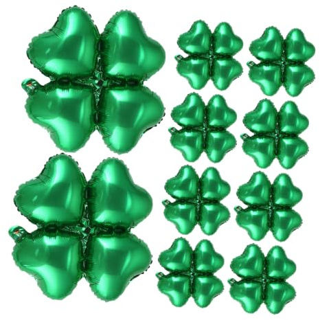 BESTOYARD 12pcs St. Patricks Day Dekorationen Vier Kleeblatt Ballons