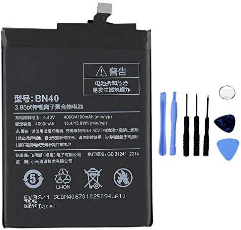 Akku kompatibel mit Xiaomi MI RedMI Pro 4 (Prime) BN40 hohe Kapazität 3100 mAh mit Montage-Set im Lieferumfang enthalten