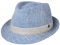 Lierys Chapeau Trilby Delamon Femme/Homme - Made in Italy D'Ete en Tissu Coton avec Doublure, Doublure Ete Printemps-ete - L (58-59 cm) Bleu